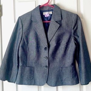 Blue Grey Tahari ASL Suit with Skirt for Spring/Summer, Size 14